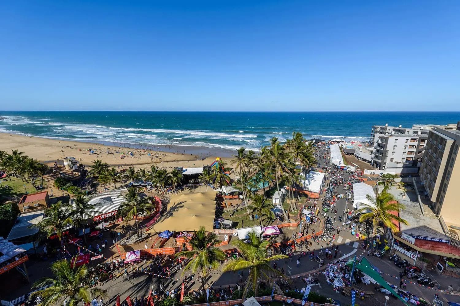 Coastal festival build seen from above